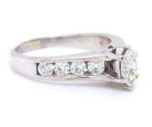 Elegant White Gold Marquoise and Channel Set Diamond Wedding Set