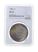 MS63 1888 Morgan Silver Dollar - Graded NGC Beautiful Tone