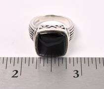Black Onyx Gem Ring In Sterling Silver