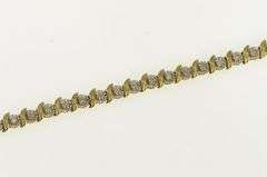 10K Yellow Gold Classic Diamond Wavy Link Simple Tennis Bracelet