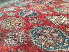 Exquisite Fine Geometric Super Kazak Rug 9x12