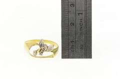 14K Yellow Gold 1950's Diamond Honey Bee Vintage Statement Ring