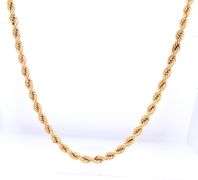 Simple Yellow Gold Rope Chain Necklace