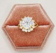 22KT YELLOW GOLD PLATED GEMSTONE COCKTAIL RING