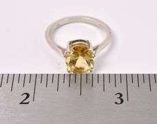 Citrine Gem Ring In Sterling Silver