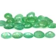 Vibrant green unheated 6.48ct 5x4mm Emerald set