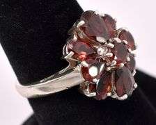 Red Garnet Ring In Sterling Silver