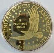 Year 2000 Giant Golden Proof  Sacagawea 4 Troy Oz Silver. Box/COA