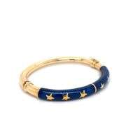 14K YELLOW GOLD CELESTIAL INLAY BANGLE