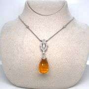 14K WHITE GOLD CHARM NECKLACE WITH DIAMONDS