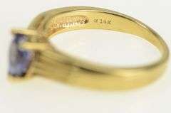 14K Yellow Gold Pear Tanzanite Chevron Vintage Statement Ring