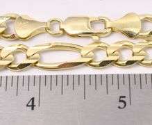 Charming Figaro Link Chain Necklace In 14K Yellow Gold