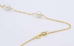 5.5mm Pearl Station Yellow Gold Necklace