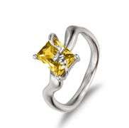 "AURORA" SILVER SKY CITRIN RING
