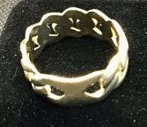 UNIQUE UNISEX 14K YELLOW GOLD CUBAN LINK CHAIN RING