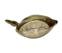 Vintage MCM Large Solid Brass Swan Planter With Curved Neck 17 Inch