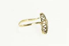 10K Yellow Gold Vintage Wavy Diamond Curvy Statement Ring