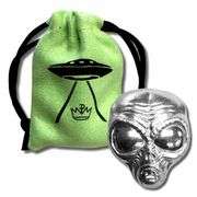 2 oz. FINE SILVER ALIEN HEAD- POURED BAR