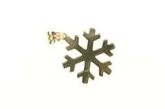 14K Yellow Gold Snow Flake Winter Season Holiday Pendant