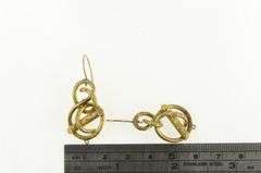 14K Yellow Gold Victorian Vine Knot Dangle Statement Earrings