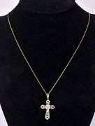Vermeil Cross Pendant Necklace In Sterling Silver