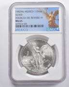 MS65 1982 Mo Mexico 1 Silver Onza DDR #1 NGC
