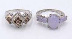 Lot of 12 Vintage 925 Sterling Silver Gemstone Rings