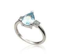 'AURORA" Simplicity Blue topaz ring