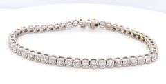 Incredible 2ctw Half Bezel Diamond Tennis Bracelet in White Gold