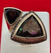 BRAND NEW 14K GOLD RING WITH SMOKEY QUARTZ