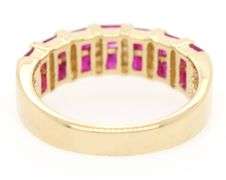 Effy 1.40ctw Princess Ruby and 0.12ctw Diamond Double Row Ring in 14K