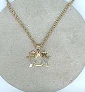 14K GOLD 3 TONE "BOYS" CHARM NECKLACE