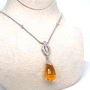14K WHITE GOLD CHARM NECKLACE WITH DIAMONDS