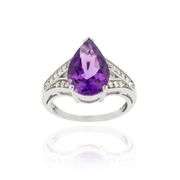 Amethyst Teardrop Ring