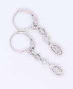 Sparkling White Gold Diamond Accent Dangle Earings