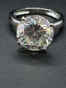 Huge 11.5 Ct Vvs1 Ice Blue Fire Moissanite Ring