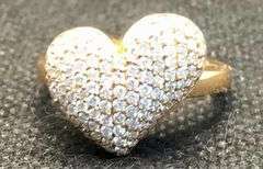 LOVELY HEART 14K ROSE GOLD DIAMOND RING