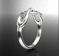 Twin Pear Cut Solitaires VVs1 Fire Moissanite Ring