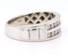 Sparkling Two Row Channel Set Diamond Band in White Gold