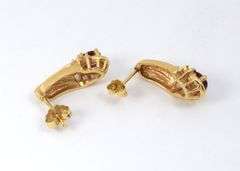 Stylish Ruby and Diamond Earrings