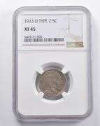 XF45 1913-D Indian Head Buffalo Nickel Type 2 NGC