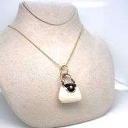 Michael Anthony 14K YELLOW GOLD ENAMEL "PURSE" CHARM NECKLACE