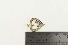 10K Yellow Gold Diamond Heart Mother & Child Mothers Day Charm/Pendant