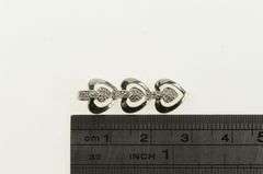 14K White Gold Tiered Diamond Heart Valentine Love Charm/Pendant
