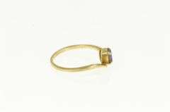 14K Yellow Gold Oval Amethyst Diamond Accent Wavy Bypass Ring