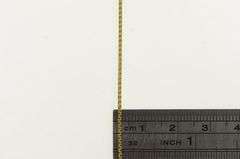 14K Yellow Gold 1.1mm Square Classic Chain Box Fancy Link Necklace