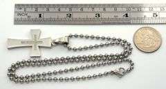 Fashionable Unisex Steel Cross with Diamonds