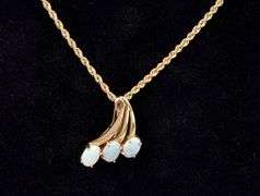 Striking Opal Pendant Necklace In 14K Yellow Gold