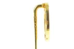 14K Yellow Gold Art Deco Sim. Sapphire Circle Round Stick Pin