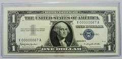 Crisp Exceptional 1957B $1 Silver Certificate Rare Two Digit Serial Number 00000067!